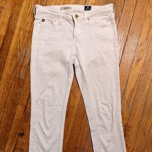 AG Adriano Goldschmied The Stilt Cigarette Leg Cream Pants Womens Size 25